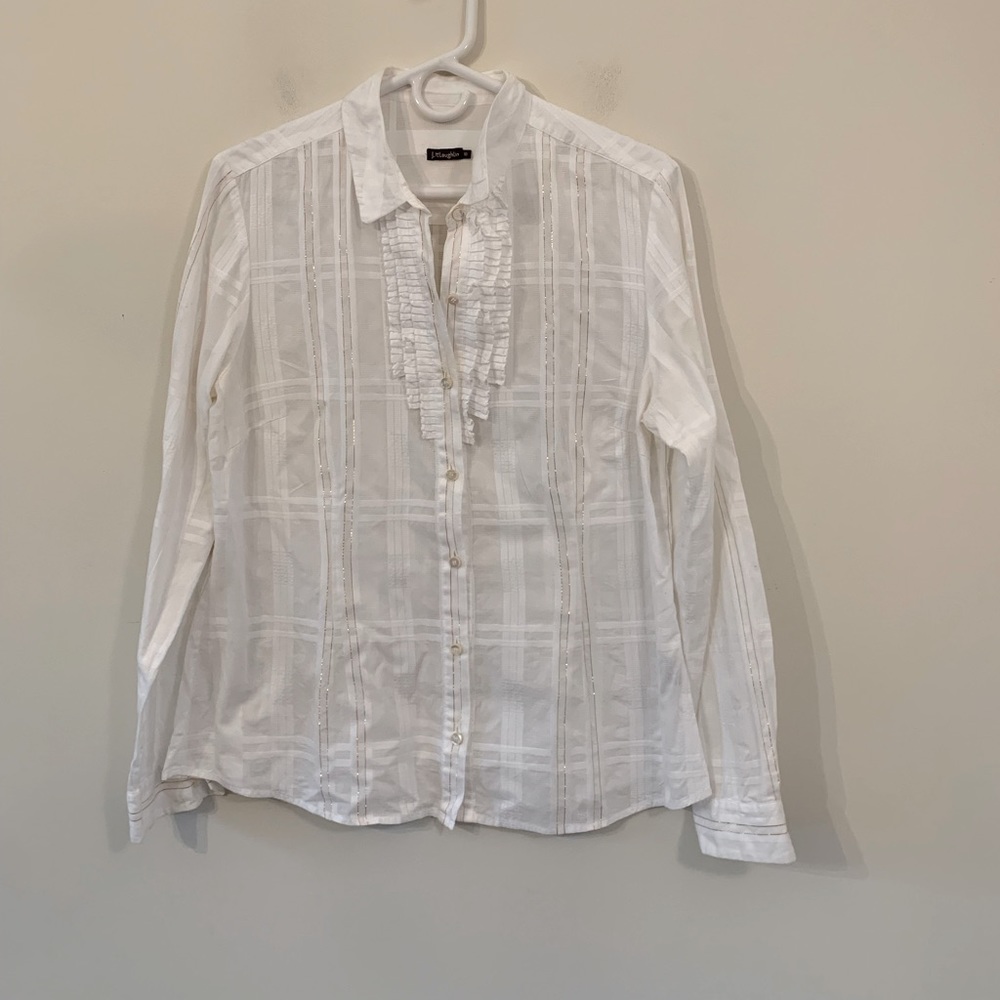J. Mclaughlin Ruffle Button Up - image 1